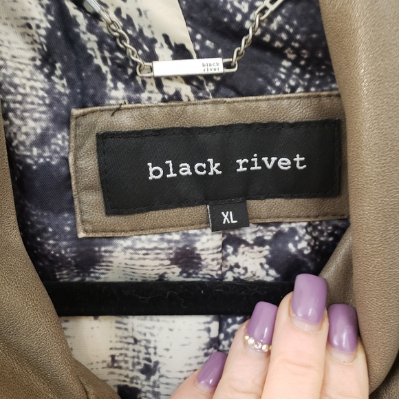 Camel brown, leopard lined, biker bomber jacket with zippers, XL - Picture 6 of 15